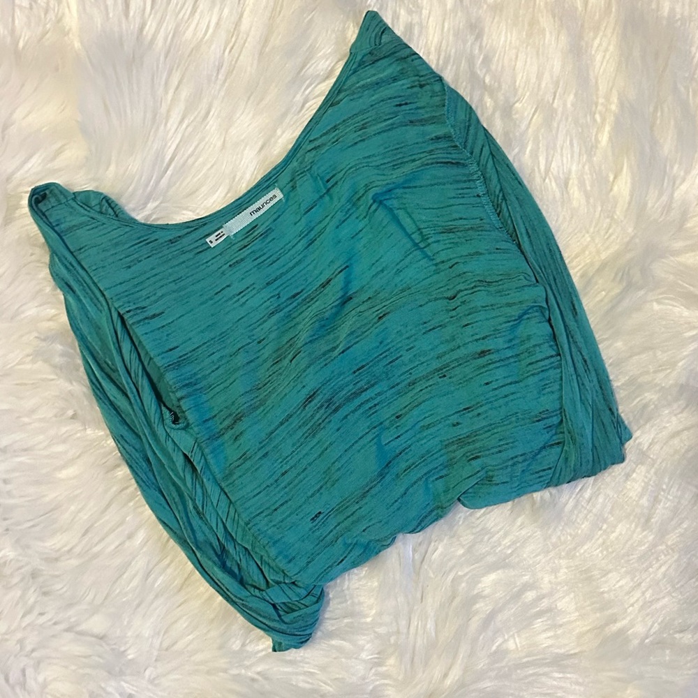Maurice’s Teal Blue Marble Wrap Top